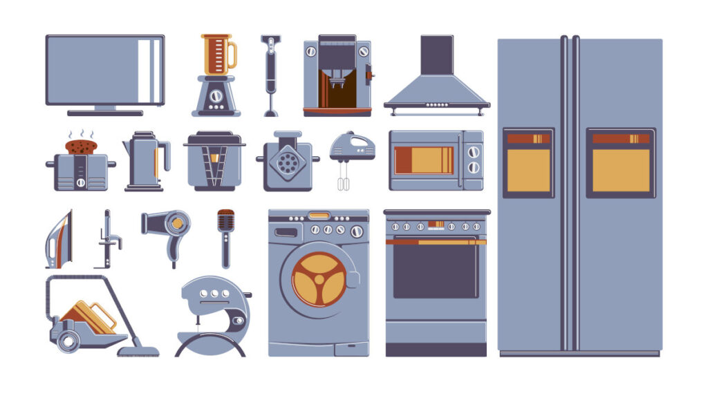 household appliances set.